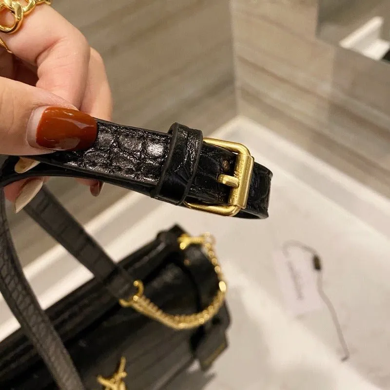 ESMEE - Sunset Top Handle Bag Croc Black