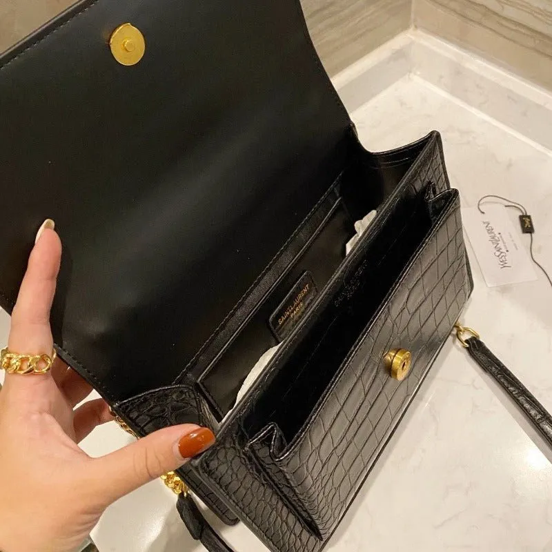 ESMEE - Sunset Top Handle Bag Croc Black