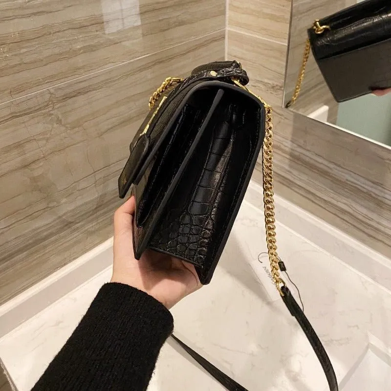 ESMEE - Sunset Top Handle Bag Croc Black