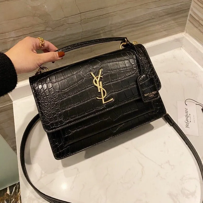 ESMEE - Sunset Top Handle Bag Croc Black