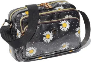 ESVAN Triple Zip Crossbody Bags for Women Fashion Ladies Purse Multi-Pocket Handbags Messenger Shoulder Bag
