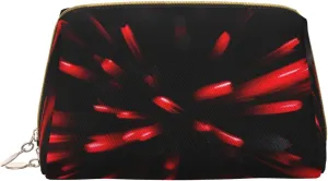 Explosion Burst Red And Black Print Large Women'S Cosmetic Bag Travel Cosmetic Cosmetic Bag Portable Organizer