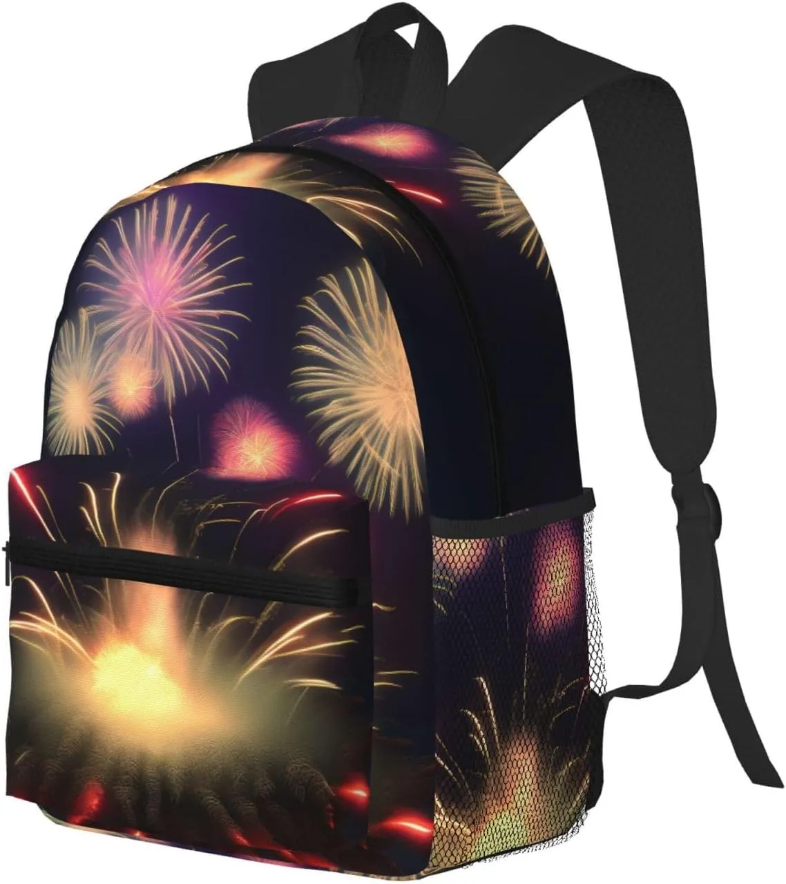 Explosion Fireworks 3d Print Comfortable Backpack,Your Essential Casual Travel Bag For Outdoor Adventures