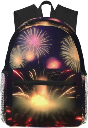 Explosion Fireworks 3d Print Comfortable Backpack,Your Essential Casual Travel Bag For Outdoor Adventures