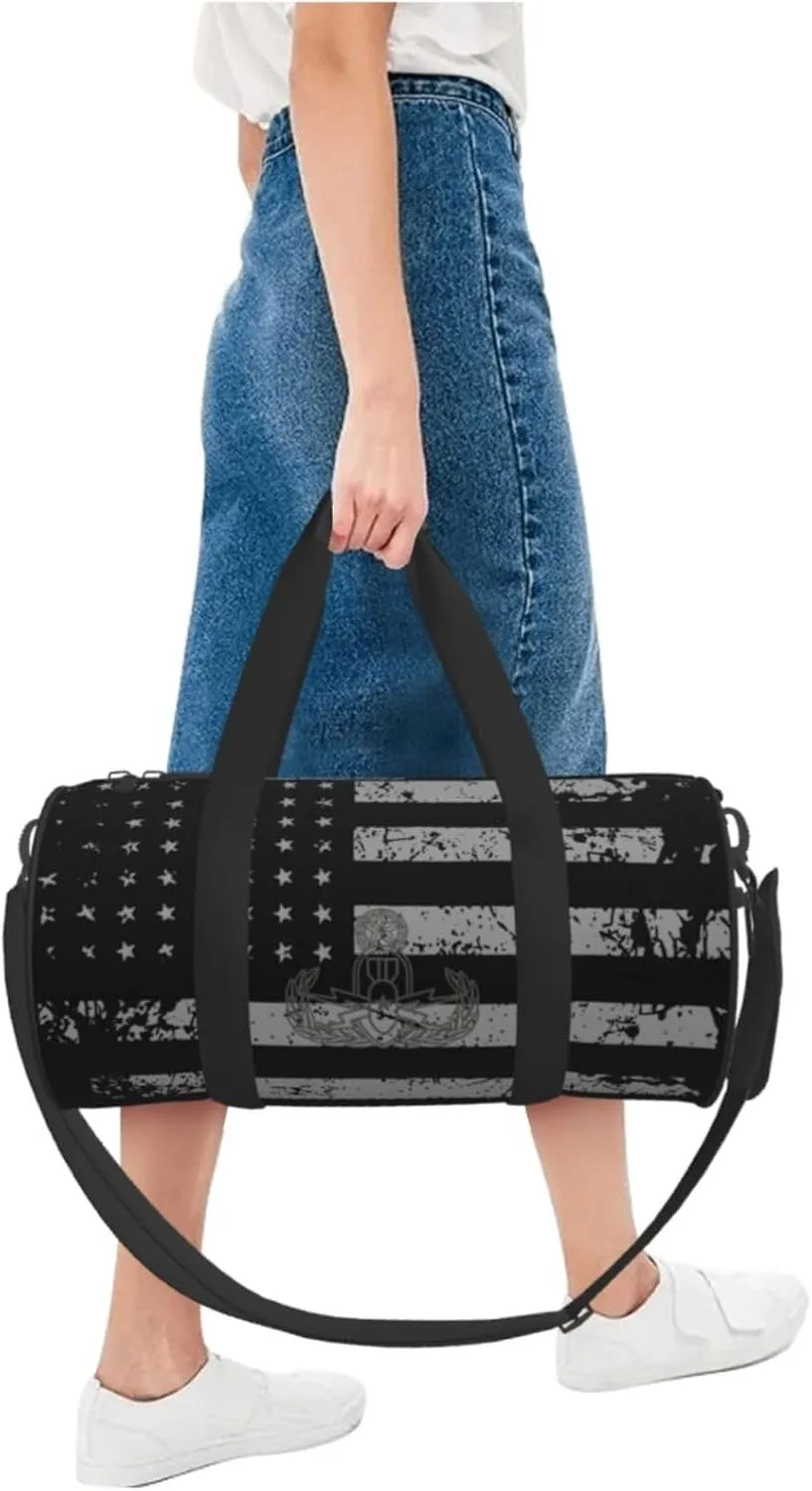 Explosive Ordnance Disposal Eod Travel Luggage Duffel Bag Sports Rolling Foldable Duffel Bag, Black
