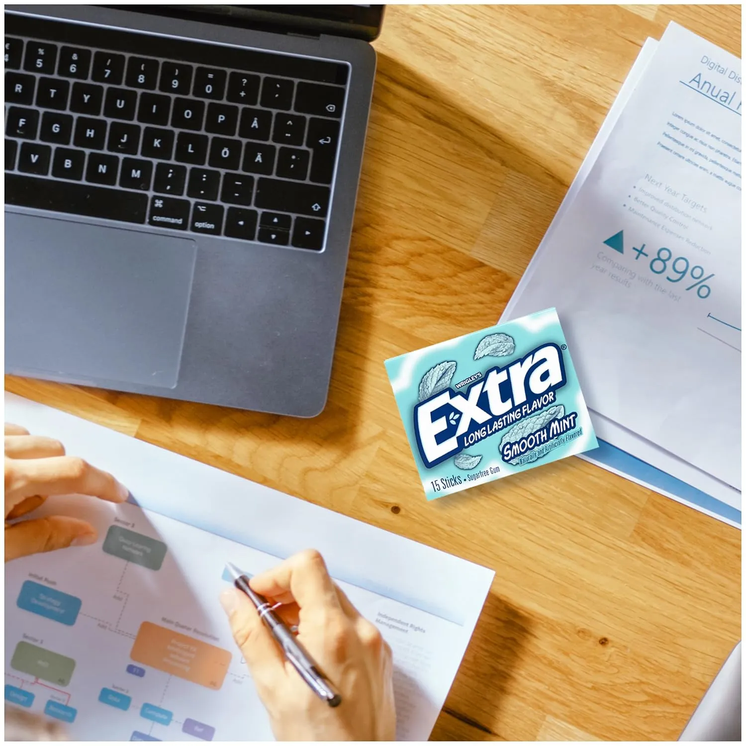 Extra Smooth Mint Sugarfree Gum 15 Count (Pack of 10)