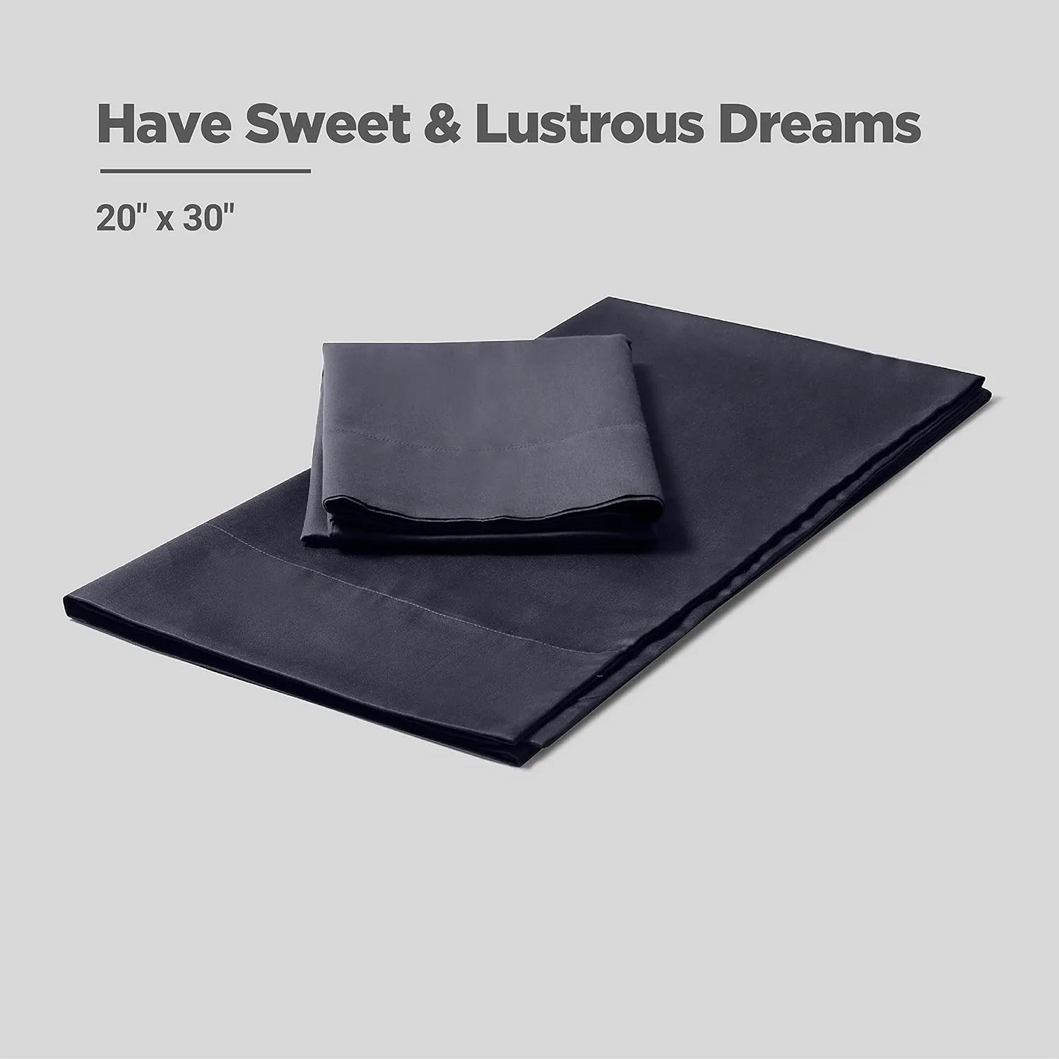 Fabdreams 100% Organic Cotton Standard Queen Pillowcases| 400 Thread Count | Luxury Hotel Collection | GOTS Certified Long Staple Cotton| Smoother Than Egyptian Cotton|Set of 2-20" x 30"|Dark Gray
