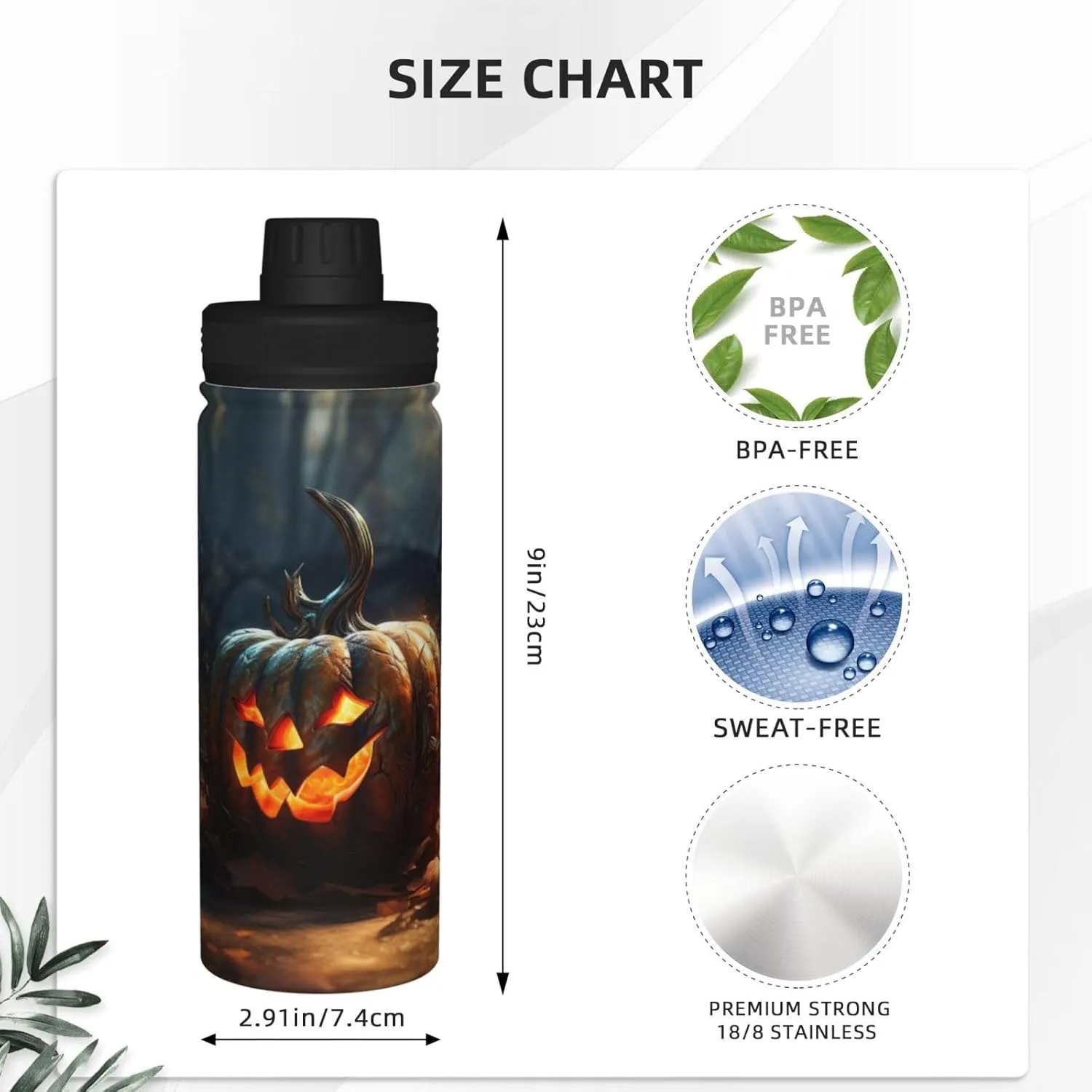 Fall Pumpkin 18oz Sports Insulated Bottle For Outdoor Activities,Your Ideal Companion Staying Hydrated