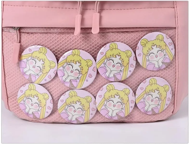 Fanny Pack Ita Bag Crossbody Kawaii Cute Pin Display Bag Messenger Japanese Transparent Clear Waist Bags (white)