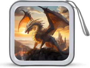 Fantasy Dragon Portable CD Case 40 Capacity DVD Storage Box Disc Collection Organizer Bag for Car Home Travel