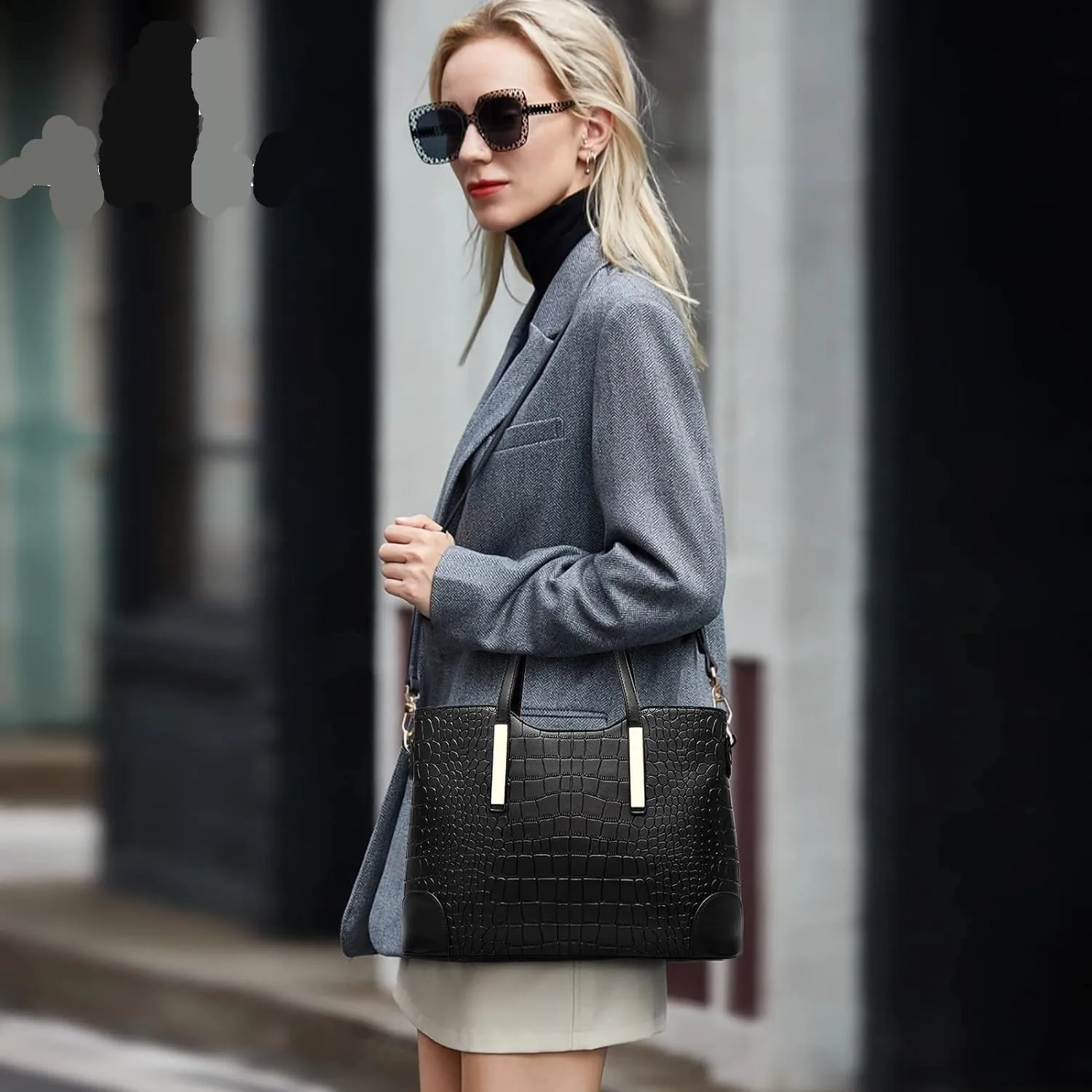 Fashion Women Handbags Set 2 Pcs Large Shoulder Bag Multifunctional