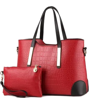 Fashion Women Handbags Set 2 Pcs Large Shoulder Bag Multifunctional
