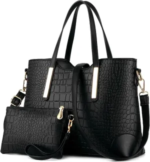 Fashion Women Handbags Set 2 Pcs Large Shoulder Bag Multifunctional