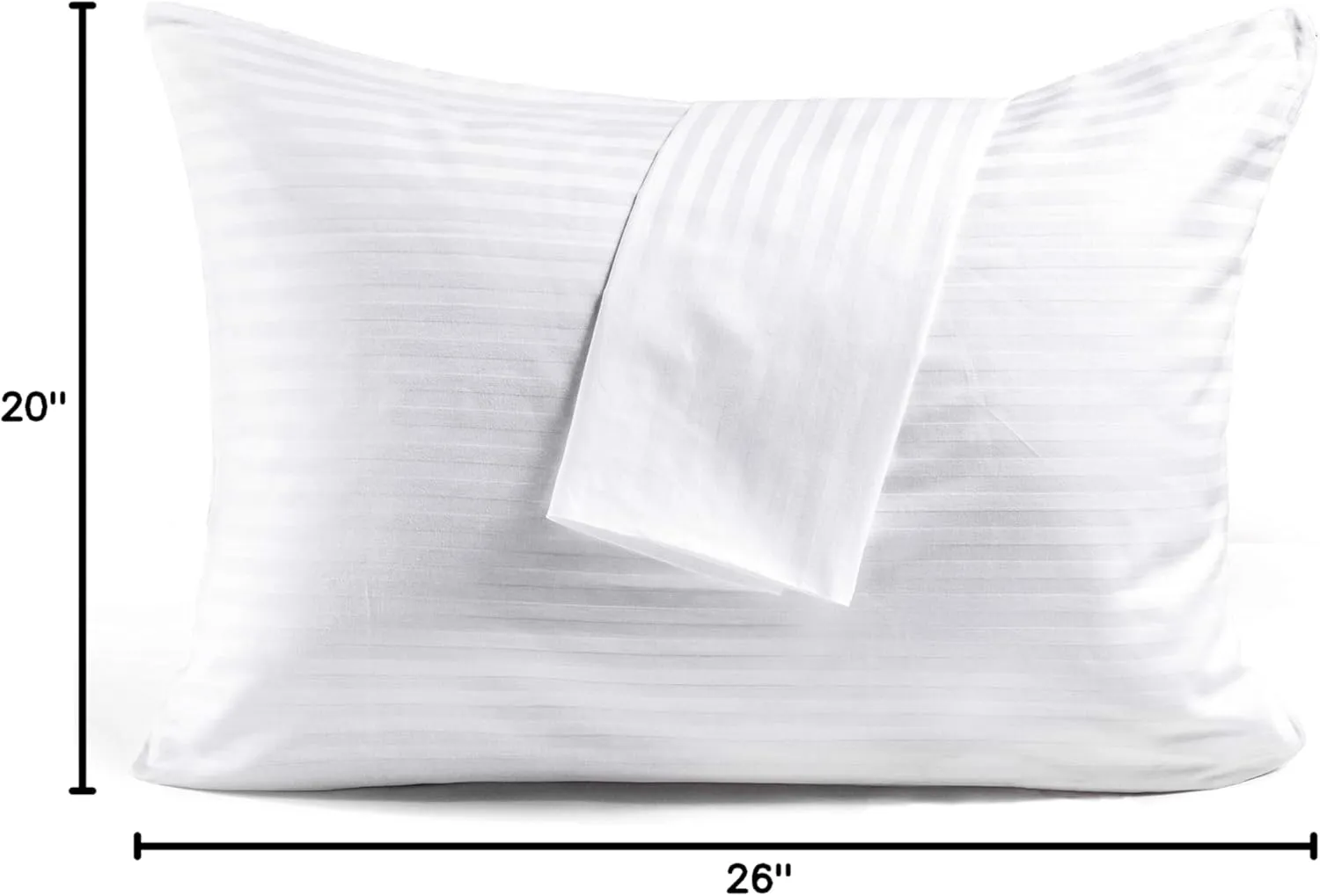FAUNNA 600TC 100% Cotton Pillow Protectors, Standard Size (20x26), 4 Pack, Oeko-TEX Certified, Hotel Grade Pillow Cover with Silent Zipper, Zip Up Pillow Cases, White