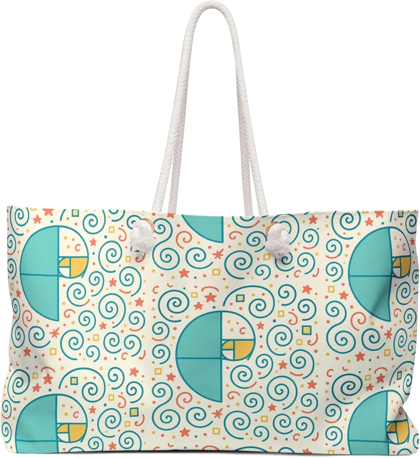 Fibonacci Triad Weekender Bag - Geometric Travel Duffle for Beach, Gym, Vacations, Adventurer Gift, Unique Pattern, Stylish