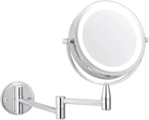 FIDEMM 5X Magnifying LED Lights Shaving Wall Mounted Bathroom Mirror Makeup Bath Shave Makeup Cosmetic Mirror Vanity Smart