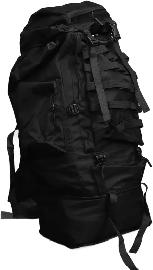 FILFEEL Teton 100L Black Camping Backpack, Oxford Cloth, Water Resistant, 6 Compartments, Comfortable Carry System, for Hiking, Backpacking, Travel, with Rain Cover, for Men Women