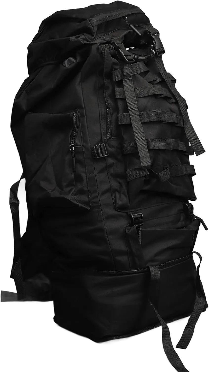 FILFEEL Teton 100L Black Camping Backpack, Oxford Cloth, Water Resistant, 6 Compartments, Comfortable Carry System, for Hiking, Backpacking, Travel, with Rain Cover, for Men Women