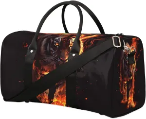 Flaming Tiger Travel Duffel bag for Men Women Weekender Overnight Bag Gym Bag Carry On Luggage Bags for Yoga Workout Sports