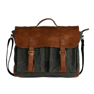 Flap Messenger Laptop Bag for Men & Women - Black