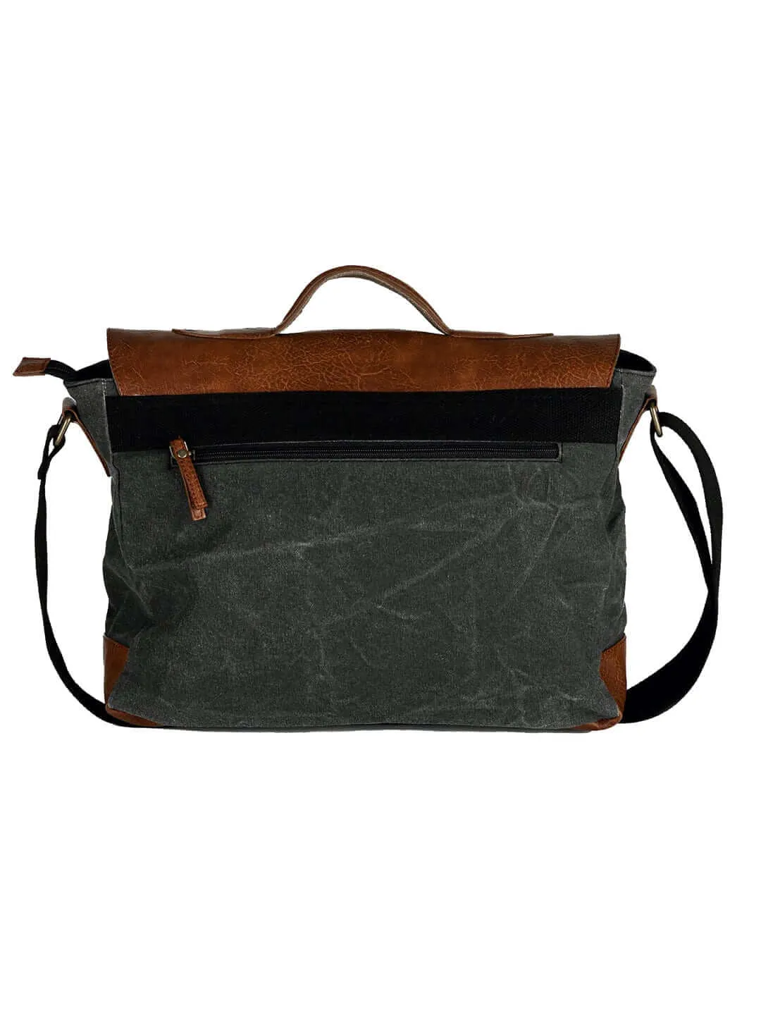 Flap Messenger Laptop Bag for Men & Women - Black