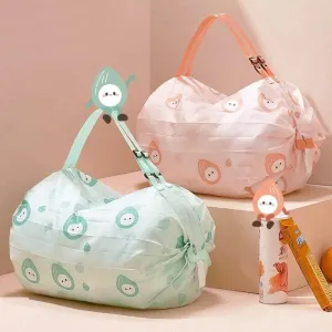 Floral Foldable Reusable Shopping Bag - Colorful Eco-Friendly Tote