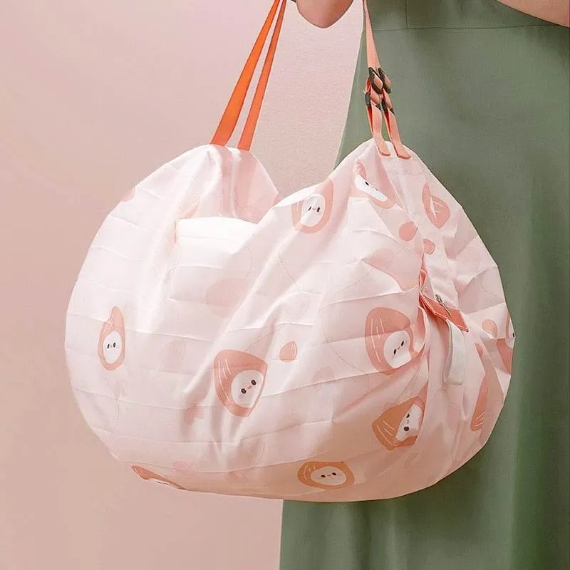 Floral Foldable Reusable Shopping Bag - Colorful Eco-Friendly Tote