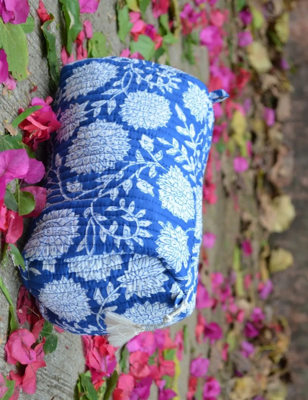 Floral Print Cotton Wash Bag Set Of 3 Pieces