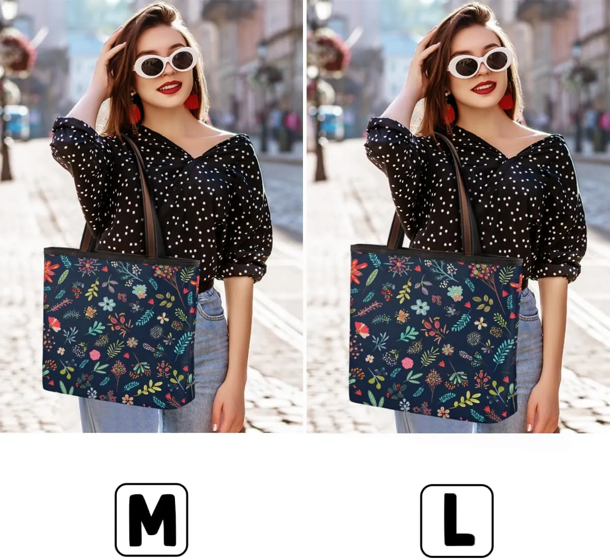 Flower Plant Leaves Herbs Tote Bag Tote Purse for Women with Zipper Womens Handbags for Work Travel