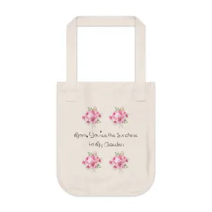 Flowers Floral Mom, You’re the Sunshine to My Garden Organic Canvas Tote Bag - Eco-Friendly Carryall for Everyday Use