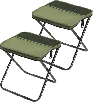 Foldable Backpack Stool – Portable Aluminum Folding Seat for Outdoor Hiking, Camping, Fishing (2Pcs*A, Medium)