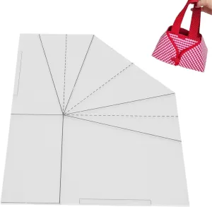 Foldable Food Basket Sewing Template Fabric, DIY Acrylic Transparent Handbag Sewing Template, Tote Bag Handbag Quilting Template Sewing Ruler for Bag Making (8 Inch 80W)