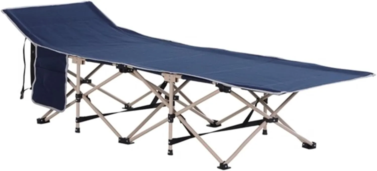 Folding Bed/Camping Bed Outdoor Camping Folding Bed Blue Folding Bed Recliner Lunch Break Bed Single Person Portable Leisure Bed Home Rest Small Bed Portable Single Person Easy to Store