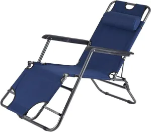 Folding Bed,Outdoor Folding Camp Bed,Folding Bed That Can Be Used As A Recliner,Folding Storage Design,Easy to Transport and Store(Blue)