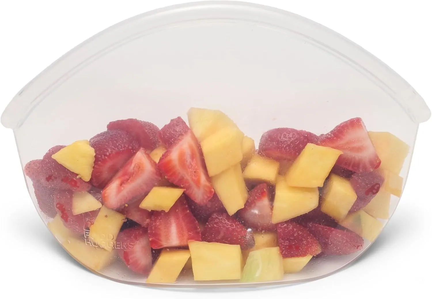 Food Huggers Hugger Bags Silicone Reusable Lunch & Snack Bag Durable Storage, BPA Free, Dishwasher & Freezer Safe, Stand-Up Resealable Produce Pouch | Large 30 fl oz, Clear
