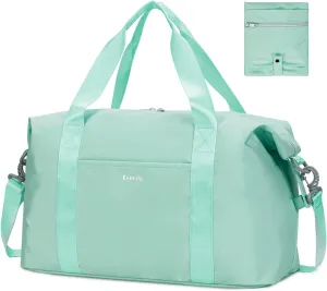 For Spirit Airlines 18x14x8 Personal Item Bag Foldable Travel Duffel Bag Underseat Carry-on Luggage Weekender Overnight Bag for Women (Mint Green)
