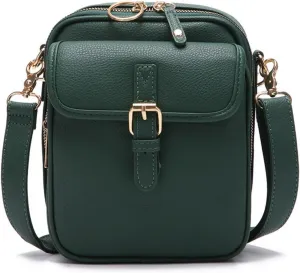 Forcipower Crossbody Bag for Women Vintage Leather Anti Theft Shoulder Messenger Bag with Card Slots Adjustable Strap