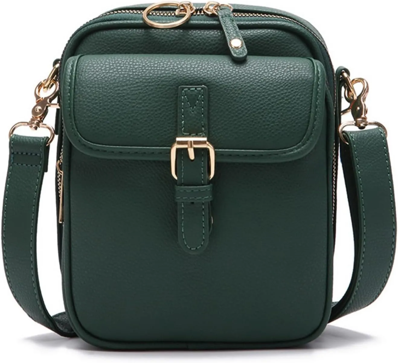 Forcipower Crossbody Bag for Women Vintage Leather Anti Theft Shoulder Messenger Bag with Card Slots Adjustable Strap