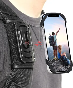 FORZEN Phone Clamp Mount,Backpack Cellphone Holder,Backpack Strap Clip with Detachable for Hiking/Climbing/Outdoor