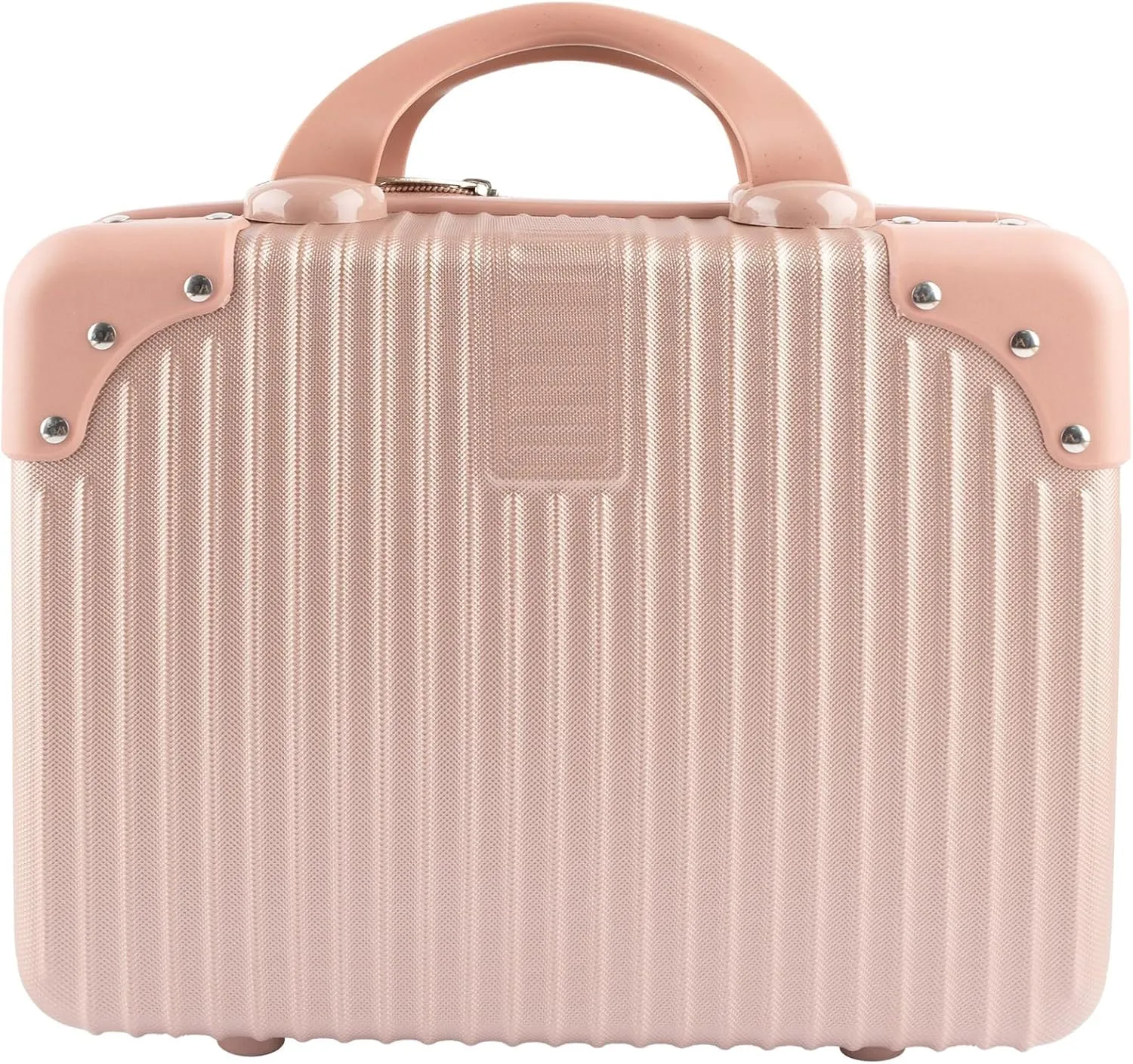 Framendino, Portable Hard Shell Cosmetic Suitcase Makeup Travel Case Rose Gold
