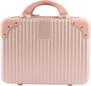 Framendino, Portable Hard Shell Cosmetic Suitcase Makeup Travel Case Rose Gold