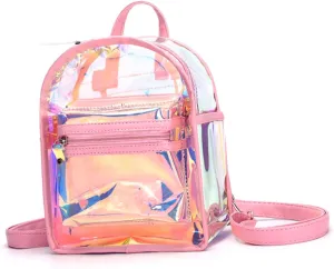 FRCOLOR Pink Jelly Transparent Backpack for Creative Casual Travel Bag with Practical Storage Stylish and Fun Design for Teens