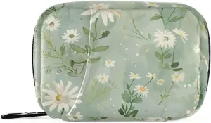Fresh Little Daisy Pastoral Style Medicine Bag Pill Organizers with Detachable Compartments Attachable Organizer for Travel