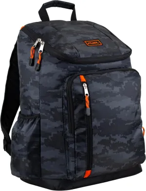 FUEL Durable Top Loader Outdoor Backpack w/Adjustable Straps, Multiple Compartments, Perfect for Travel, Hiking, Work, Classroom, Commuting - Static Camo