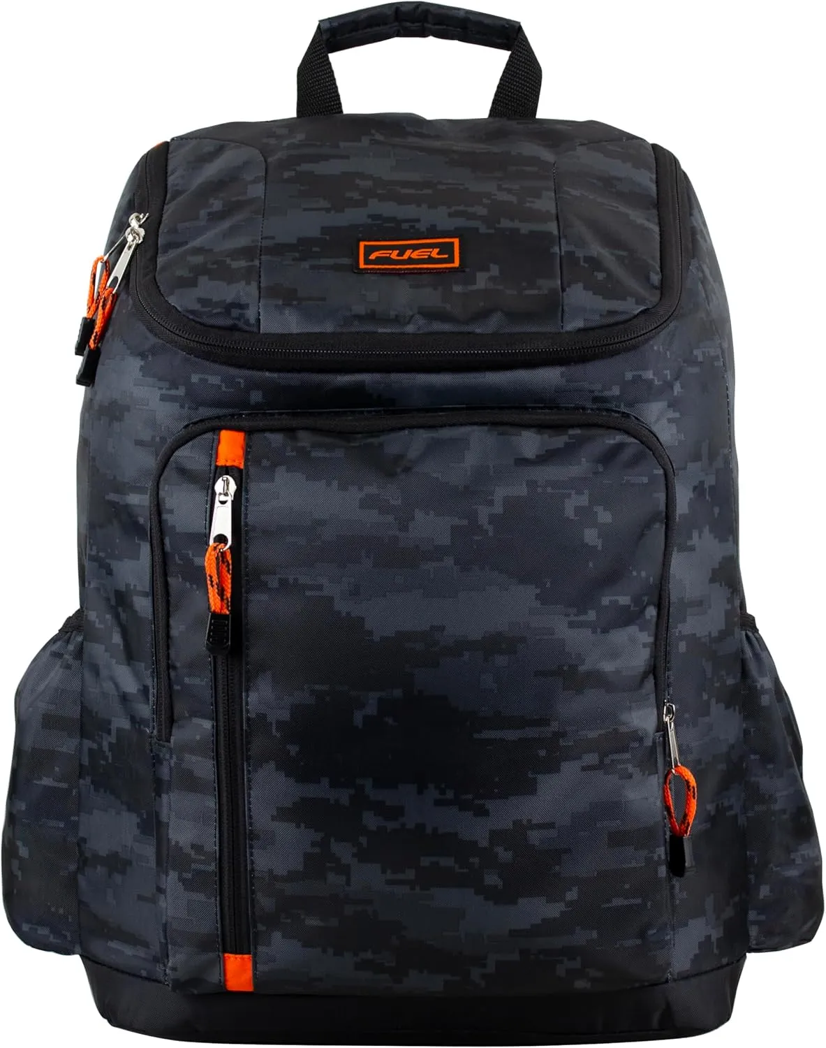 FUEL Durable Top Loader Outdoor Backpack w/Adjustable Straps, Multiple Compartments, Perfect for Travel, Hiking, Work, Classroom, Commuting - Static Camo