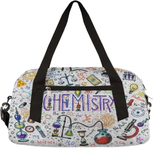 Funny Chemical Formula Kids Duffel Bag for Girls Boys Teens, Chemical Oil Painting Dance Bag Overnight Small Duffel Bag Carry On Weekend Sports Gym Travel Bag for School Practice Gymnastics Ballet