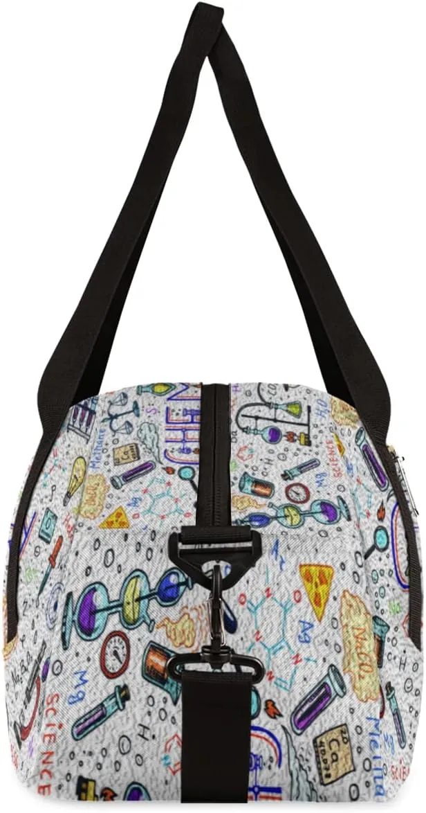 Funny Chemical Formula Kids Duffel Bag for Girls Boys Teens, Chemical Oil Painting Dance Bag Overnight Small Duffel Bag Carry On Weekend Sports Gym Travel Bag for School Practice Gymnastics Ballet