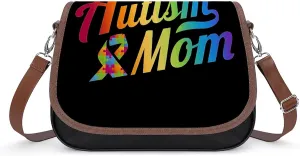 FunnyStar Autism Ribbon Mom Women's Crossbody Bag Messenger Handbags Purse with Adjustable Shoulder Strap
