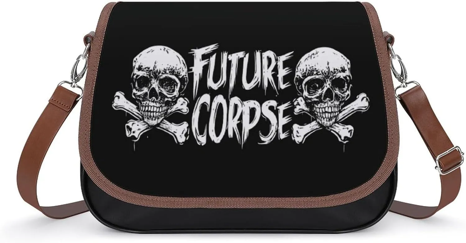 Future Corpse for Goth Crossbody Bags for Women Shoulder Bag Flap Handbags Leather Cross Body Purse