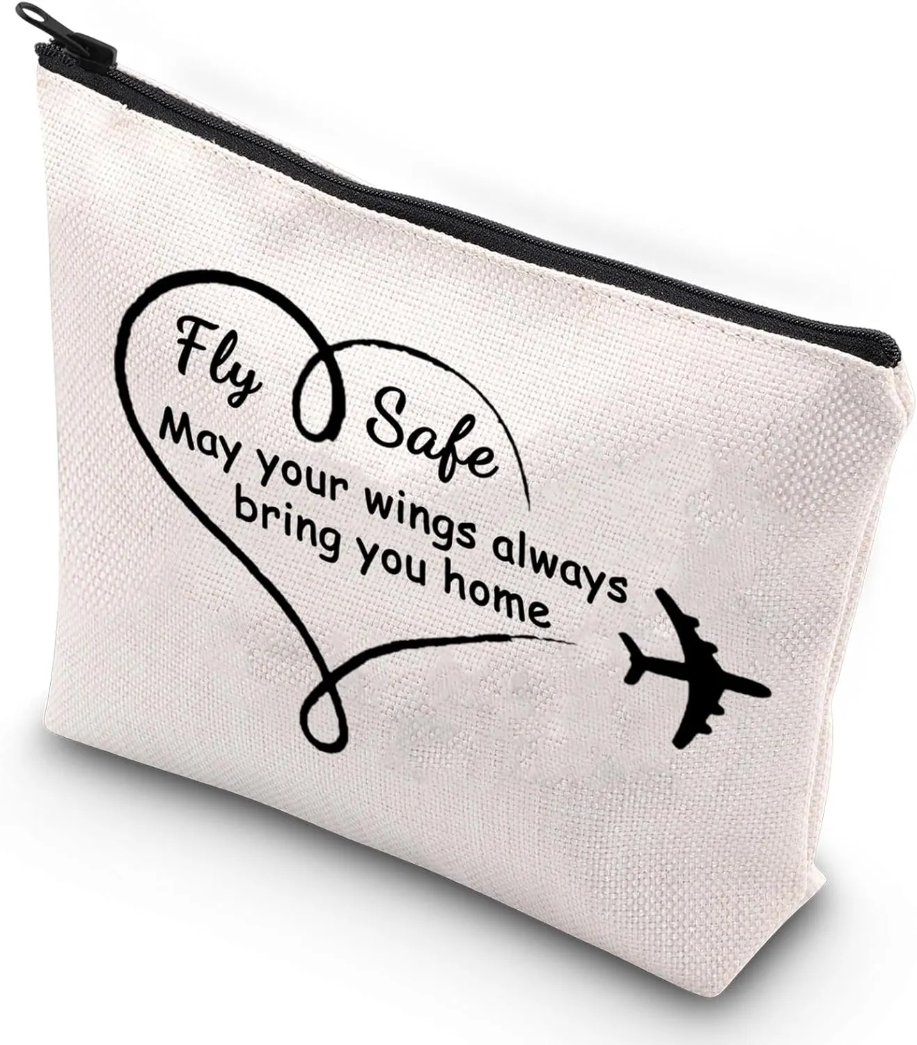 G2TUP Fly Safe Gift For Traveler Cosmetic Bag Flight Attendant Traveler Pouch Aviation Grad Toiletry Bag (Fly Safe)